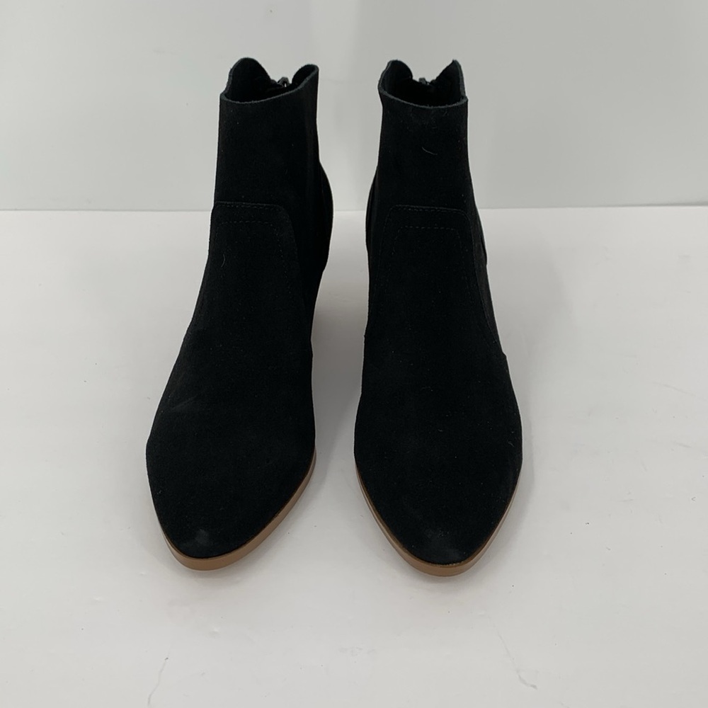 Violet & Red Cupid suede ankle boots black shoe bootie heel zipper new 8.5 - Picture 3 of 6